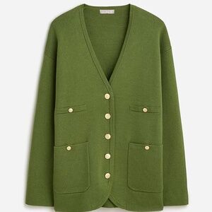 J. Crew Green Cardigan Sweater